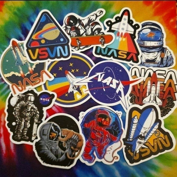 SET of 12 NASA Space Astronaut Stickers Decals - Picture 1 of 7